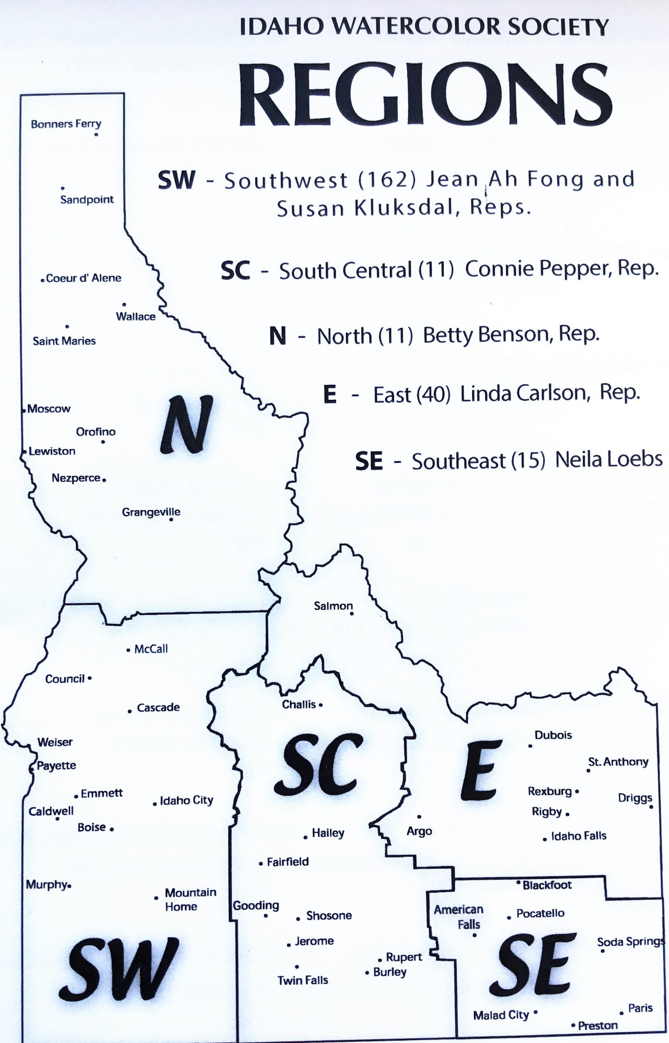 Regional Map – Idaho Watercolor Society